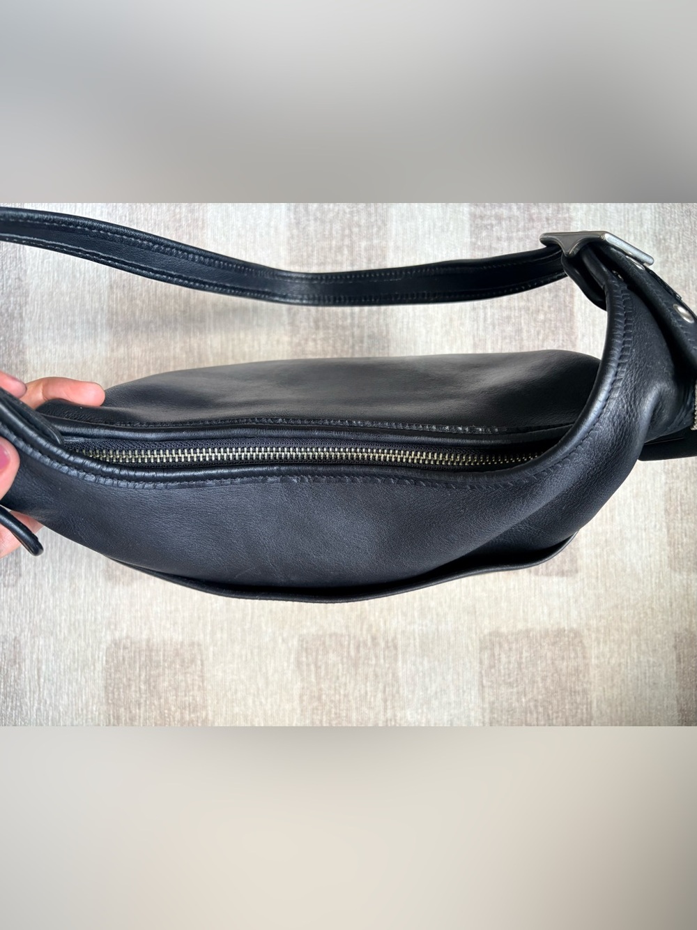COACH Vintage Legacy Hobo Black Leather Nickel Shoulder Bag Handbag Purse 9058 - Picture 5 of 10